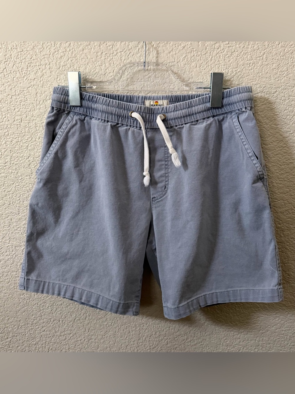 Marine Layer Men’s Medium Saturday Short 7" Faded Denim -Flawed